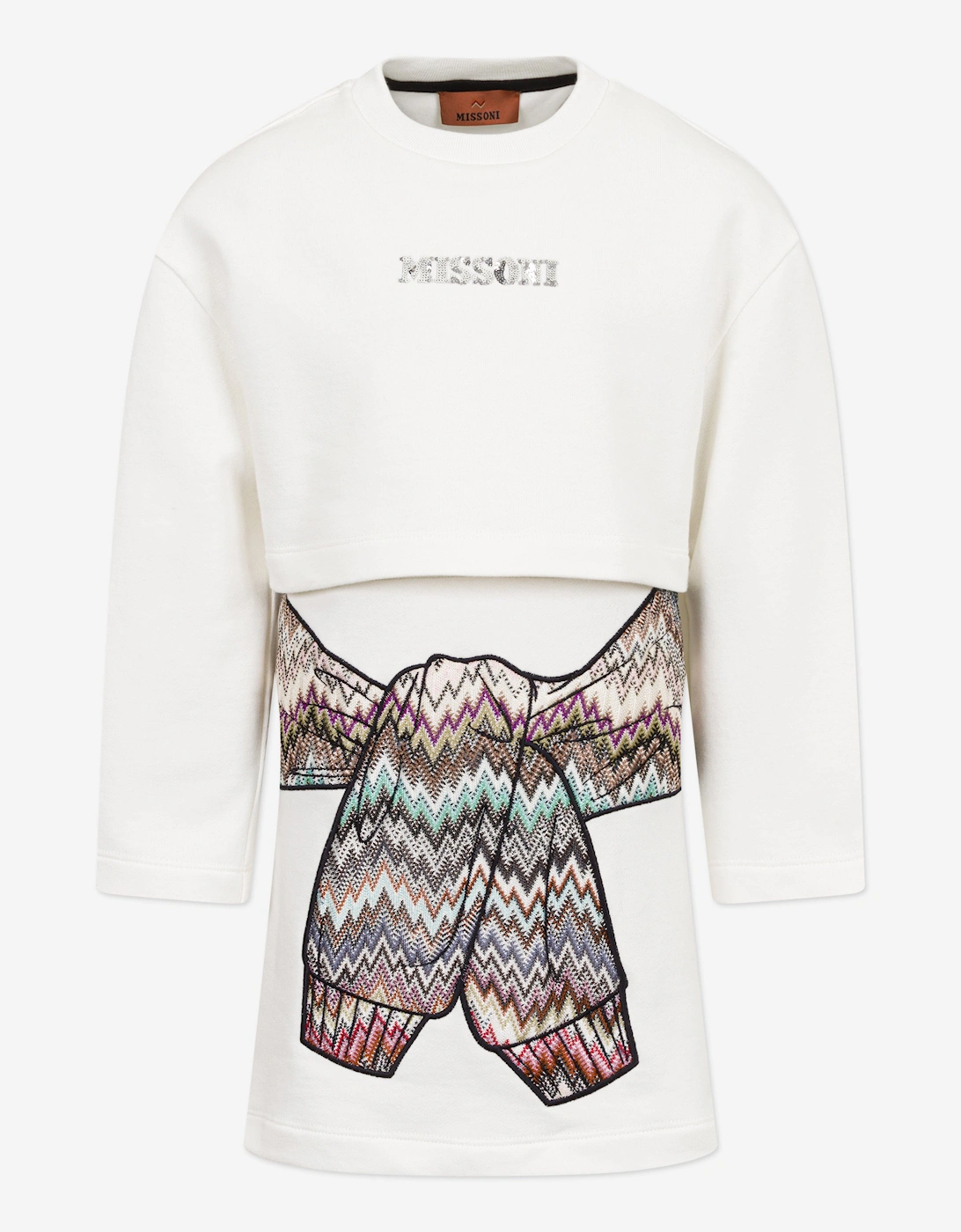 Girl's Missoni Girls Logo Sweater Dress in Ivory - Cream - Size: 8 years