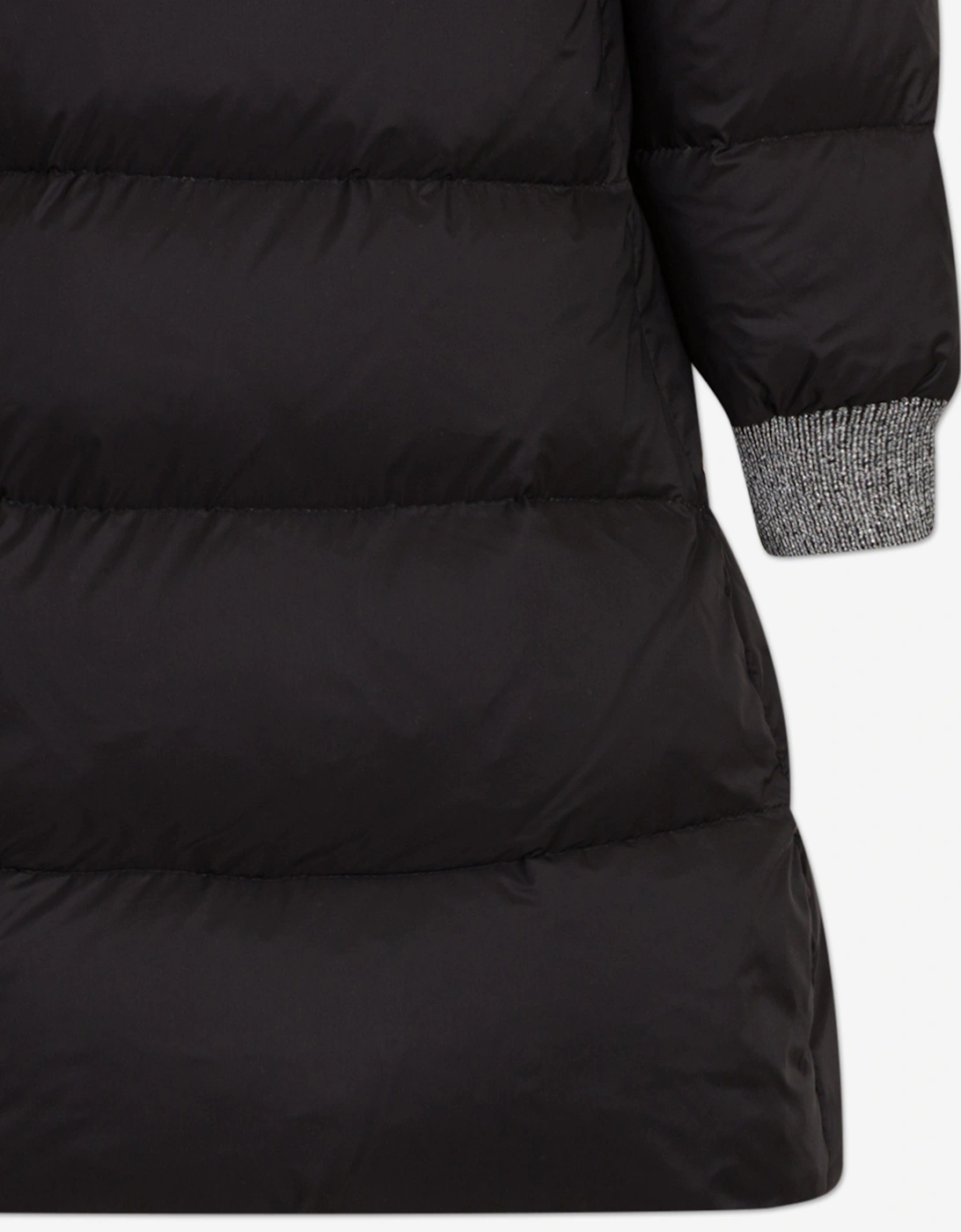 Girls Down Padded Zigzag Puffer Jacket in Black