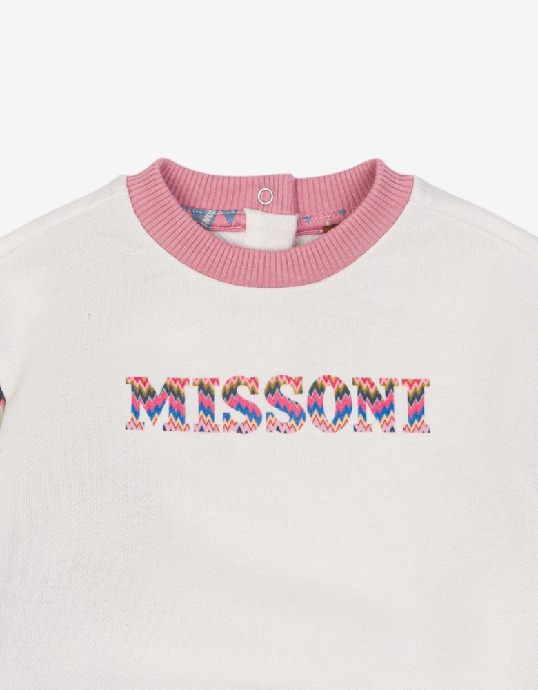Baby Girls Logo Sweatshirt in Ivory