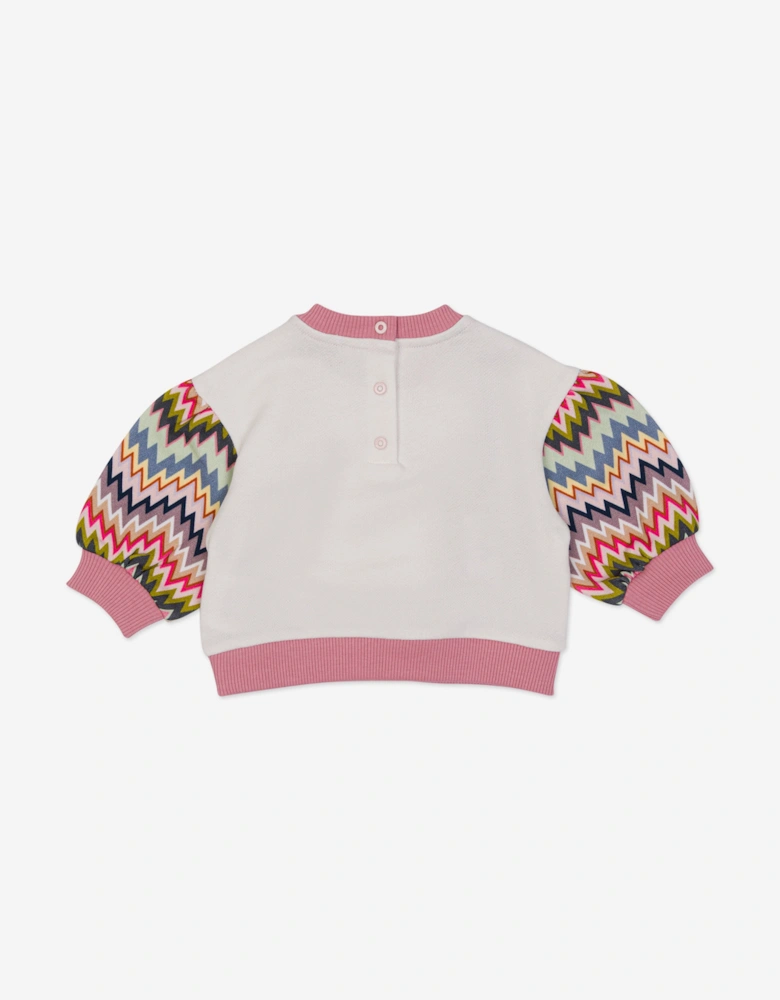 Baby Girls Logo Sweatshirt in Ivory