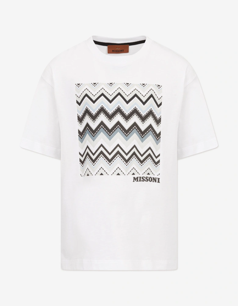 Boys Zigzag Logo T-Shirt in White