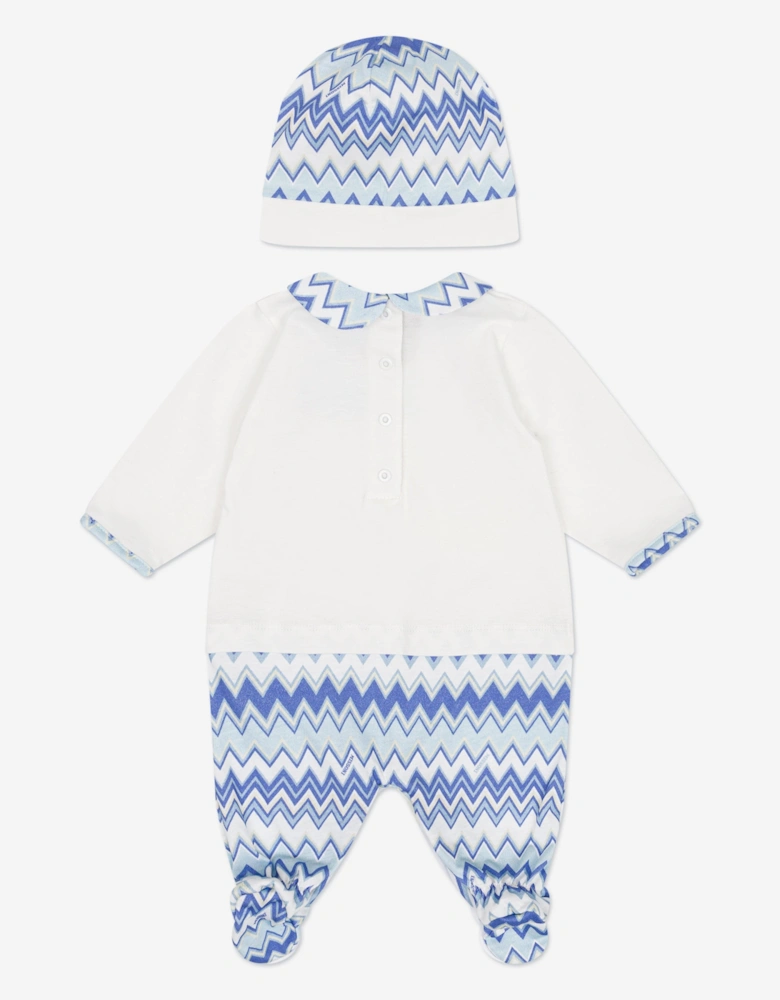 Baby Boys Zigzag Babygrow Set in Blue