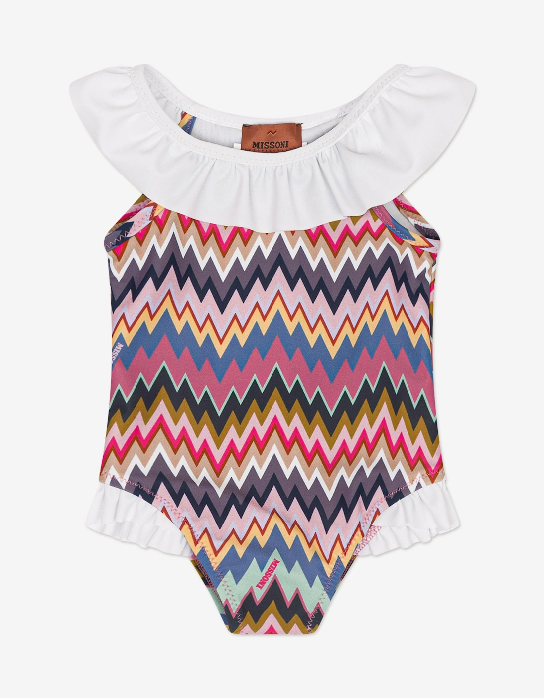 Baby Girls Zigzag Swimsuit in Multicolour, 5 of 4