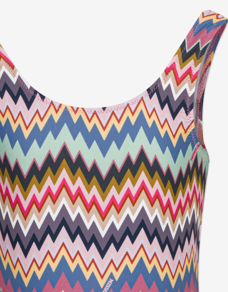 Girls Zigzag Swimsuit in Multicolour
