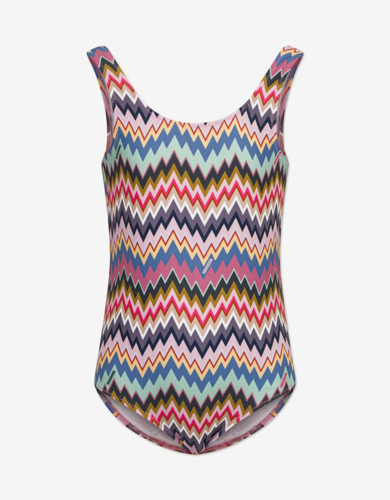 Girls Zigzag Swimsuit in Multicolour