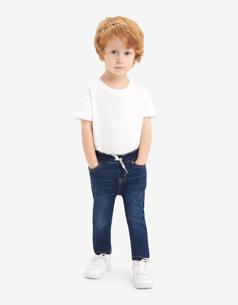 Baby Boys Skinny Dobby Pull On Pants in Navy