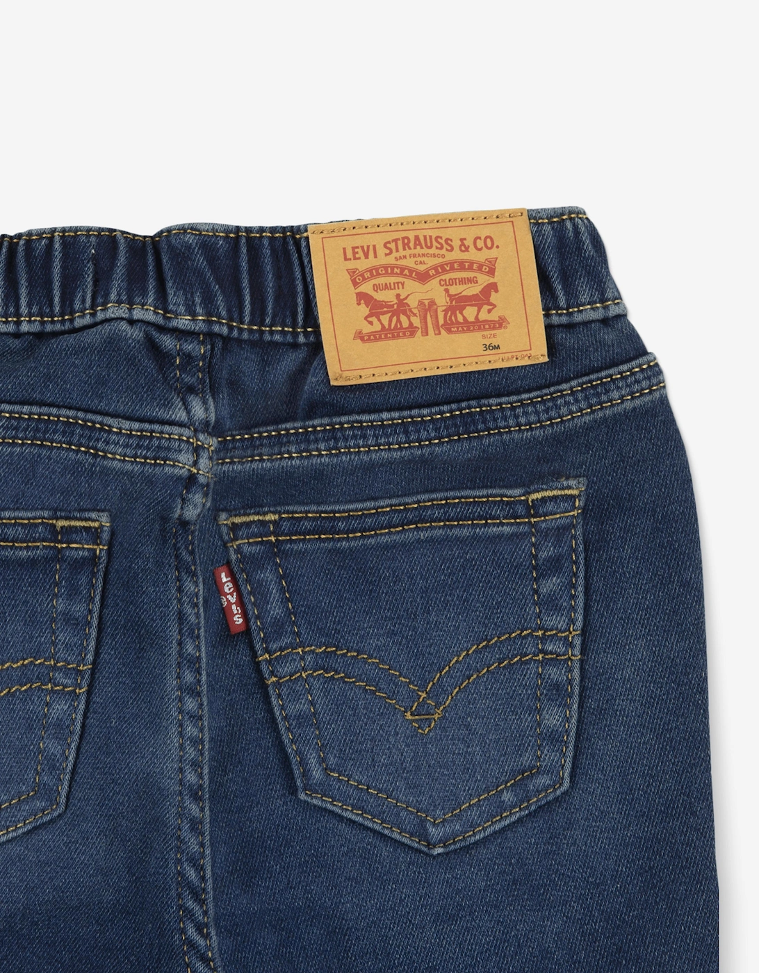 Baby Boys Skinny Dobby Pull On Pants in Navy