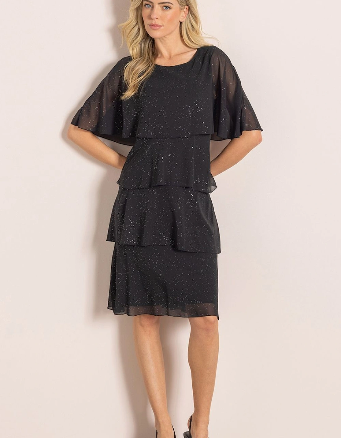Layered Glitter Chiffon Dress, 2 of 1