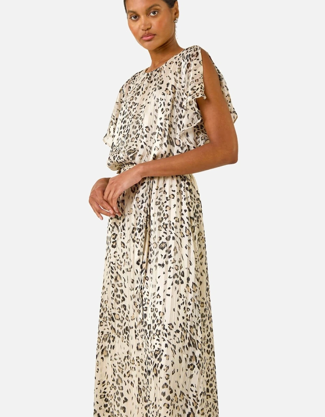 Animal Print Split Sleeve Midi Dress, 2 of 1