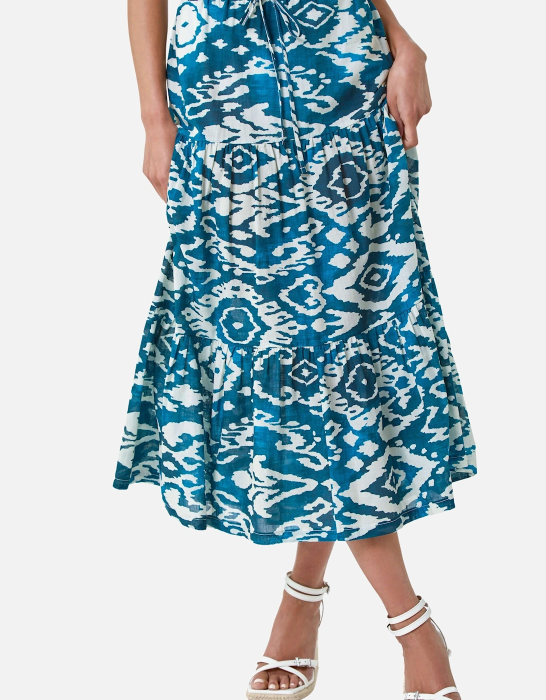 Petite Aztec Print Cotton Midi Skirt, 2 of 1