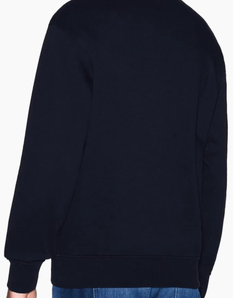 Rubberised Tonal Logo Navy Sweatshirt