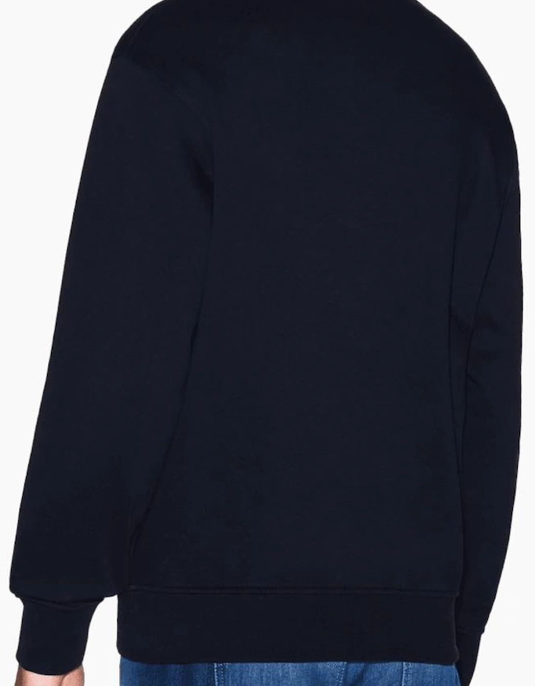 Rubberised Tonal Logo Navy Sweatshirt