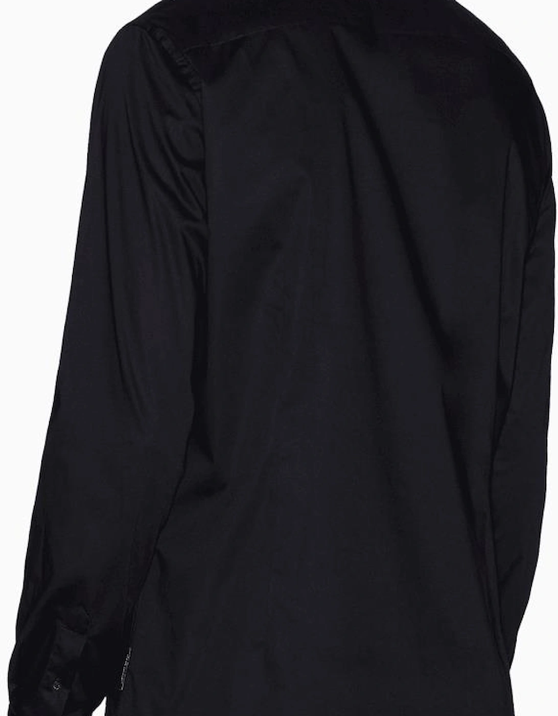 Embroidered Logo Button Up Black Shirt