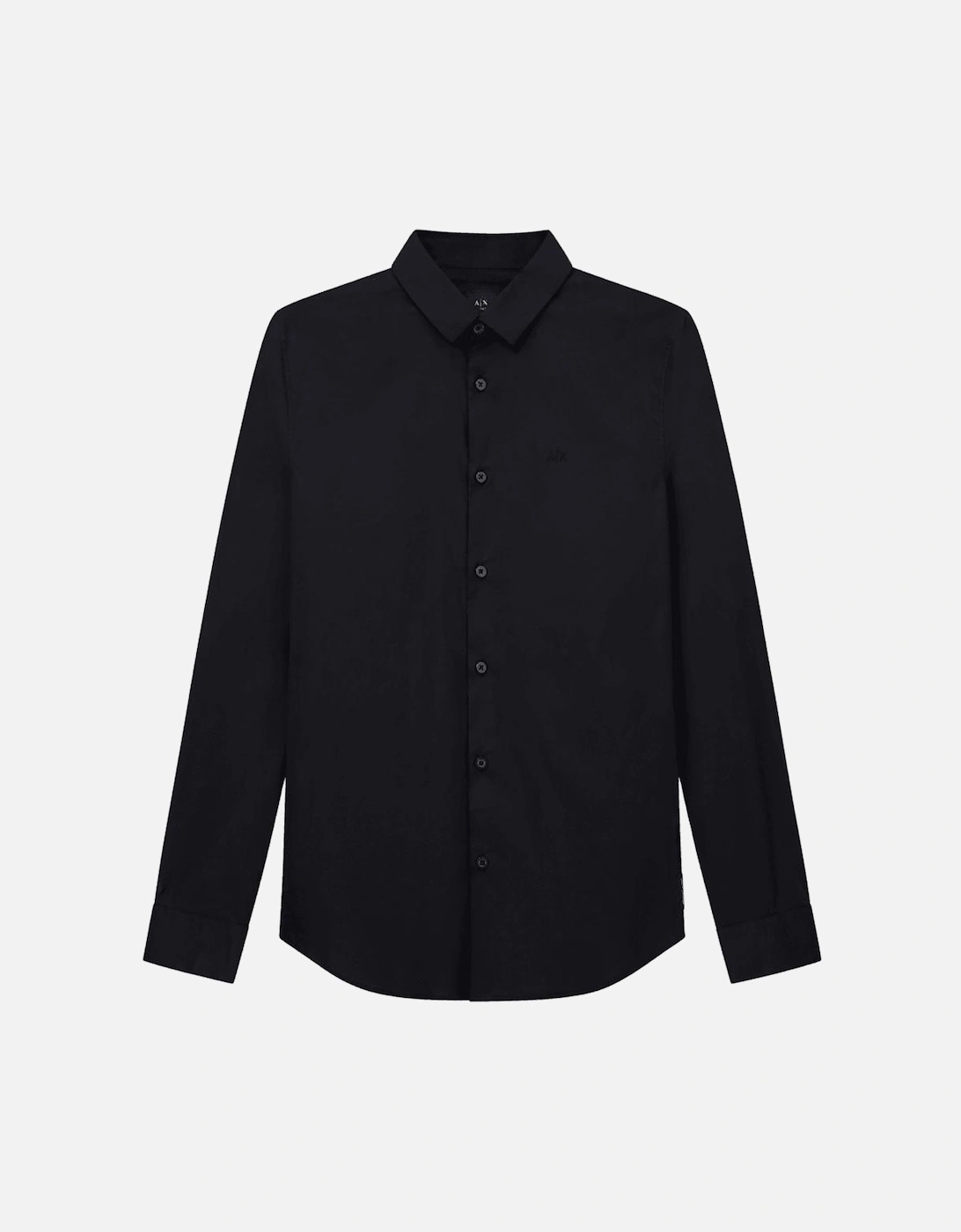 Embroidered Logo Button Up Black Shirt, 4 of 3