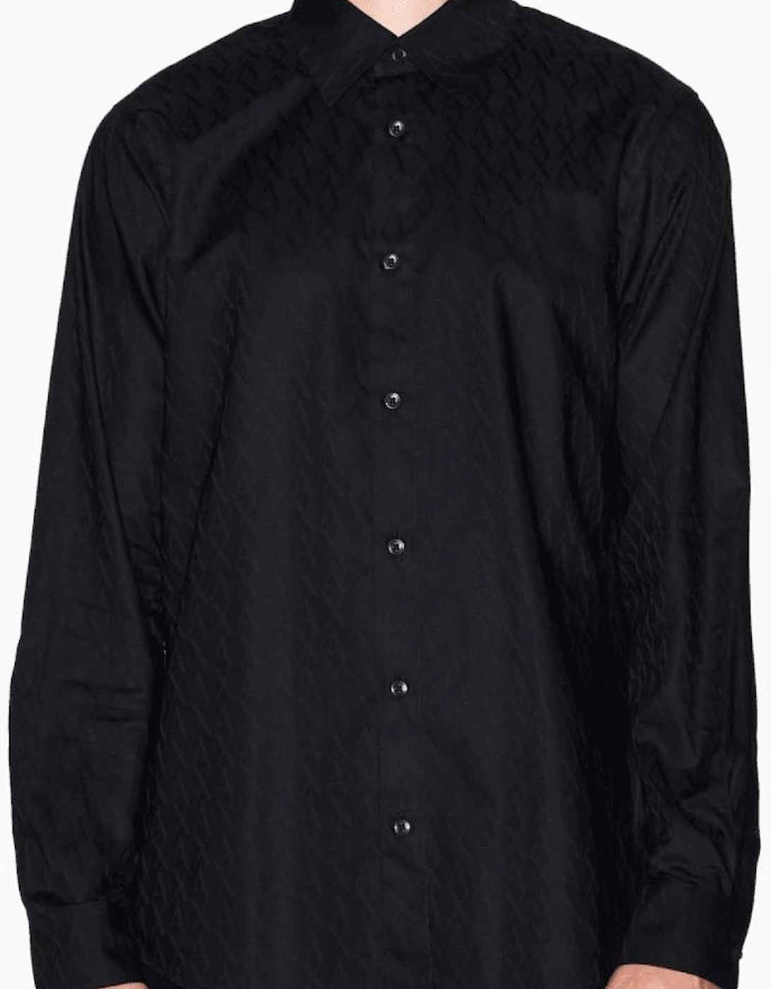 Jacquard Monogram Logo Black Shirt
