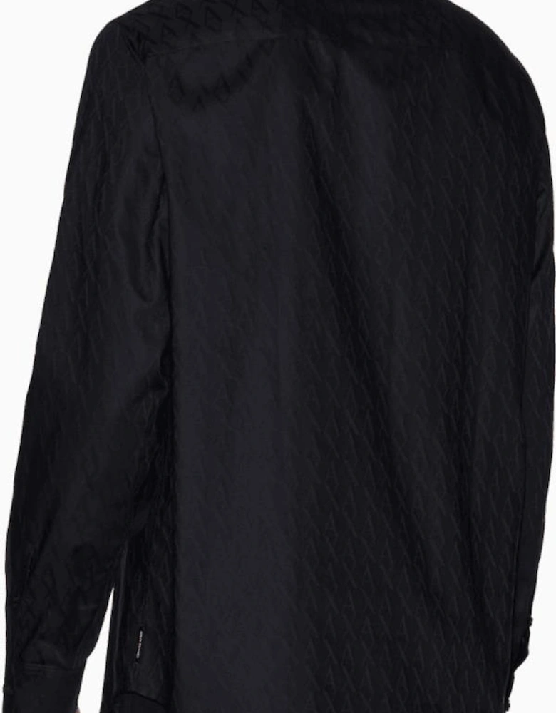 Jacquard Monogram Logo Black Shirt