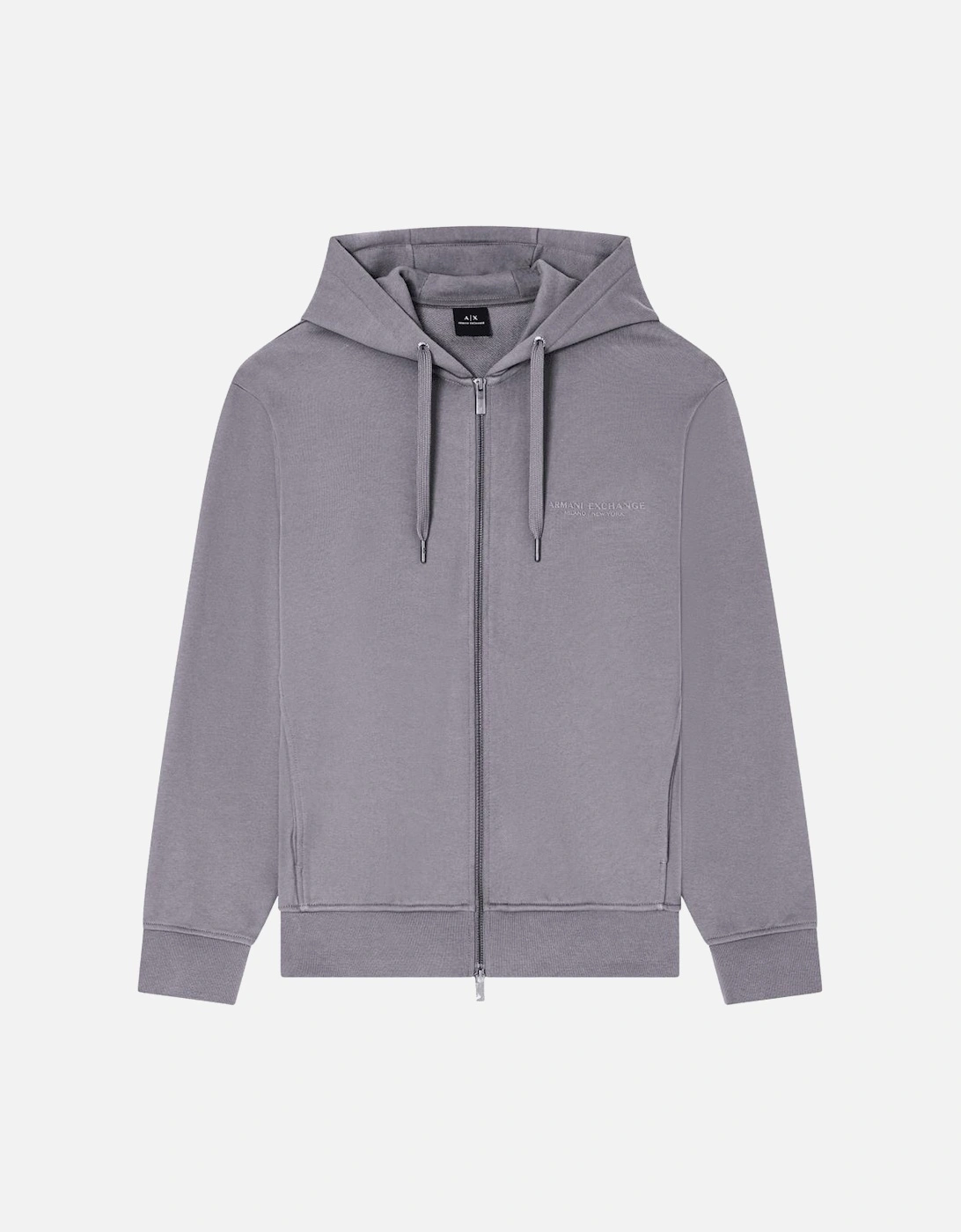 Cotton Tonal Logo Grey Zip Hooded Tracksuit