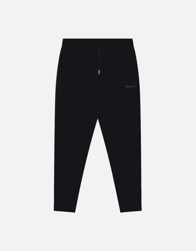Cotton Tonal Logo Black Zip Hooded Tracksuit