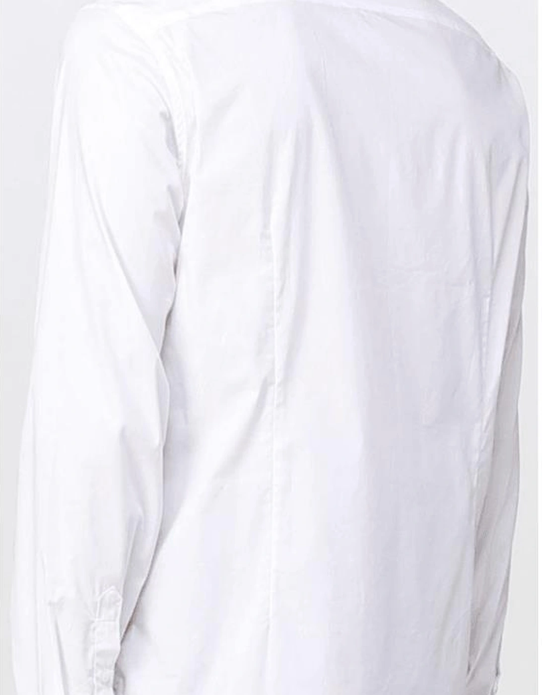 Embroidered Logo Button Up White Shirt
