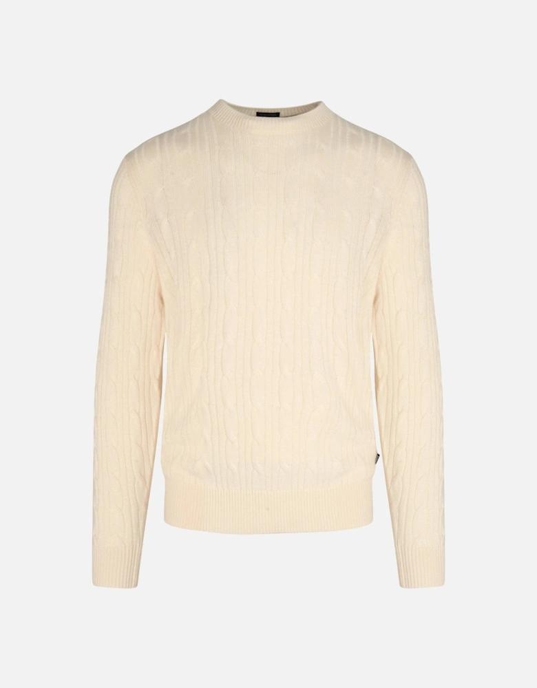 H Hetico Cable Sweater Cream