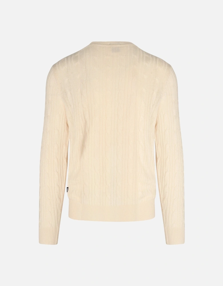 H Hetico Cable Sweater Cream