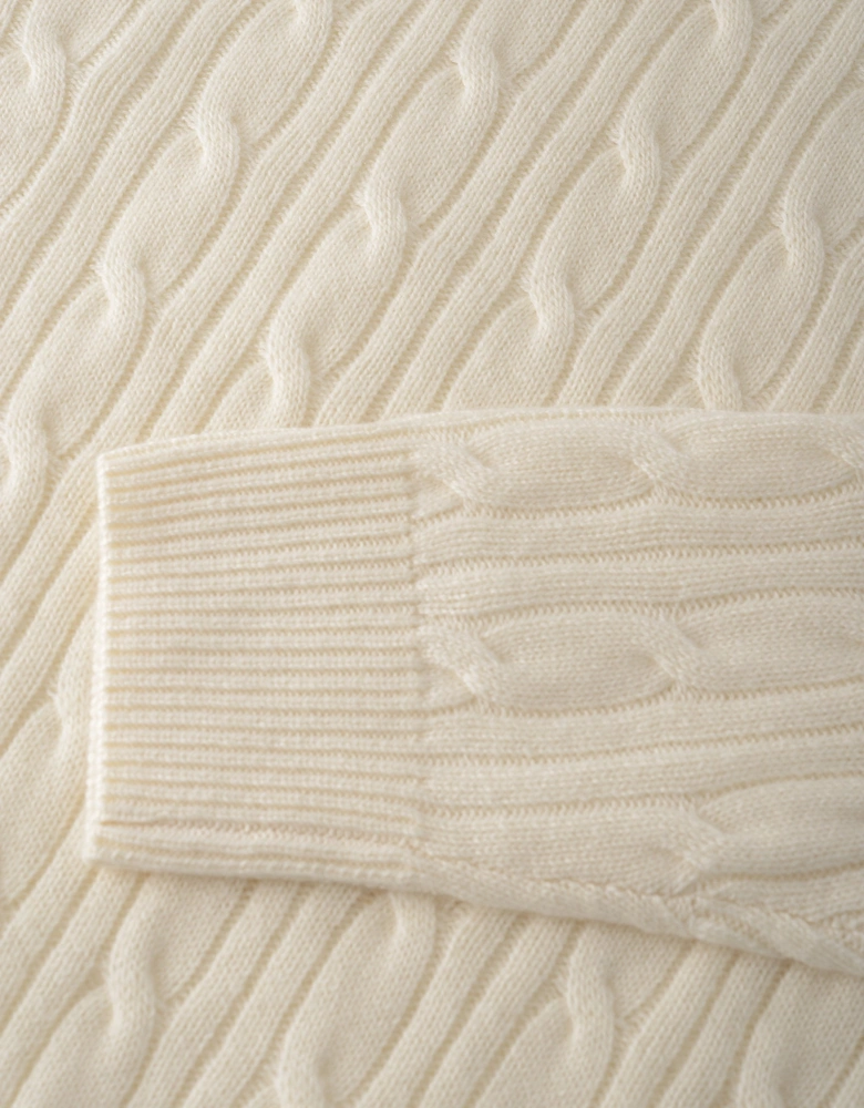 H Hetico Cable Sweater Cream