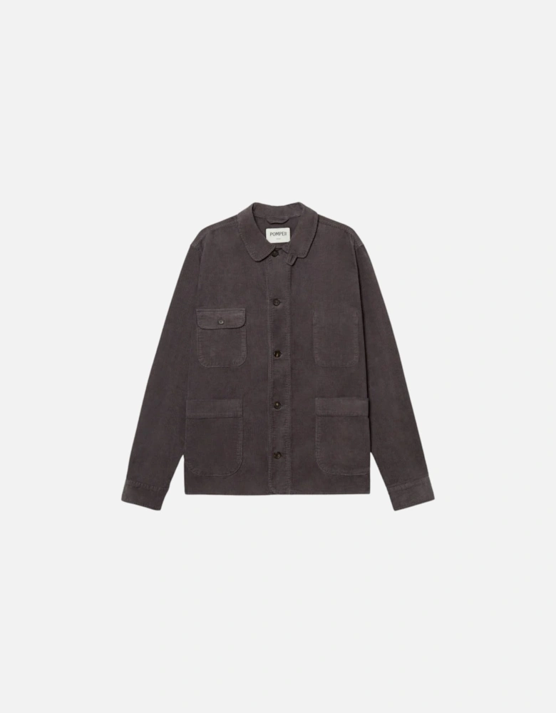 Charcoal Grey Waffle Cord Chore Jacket