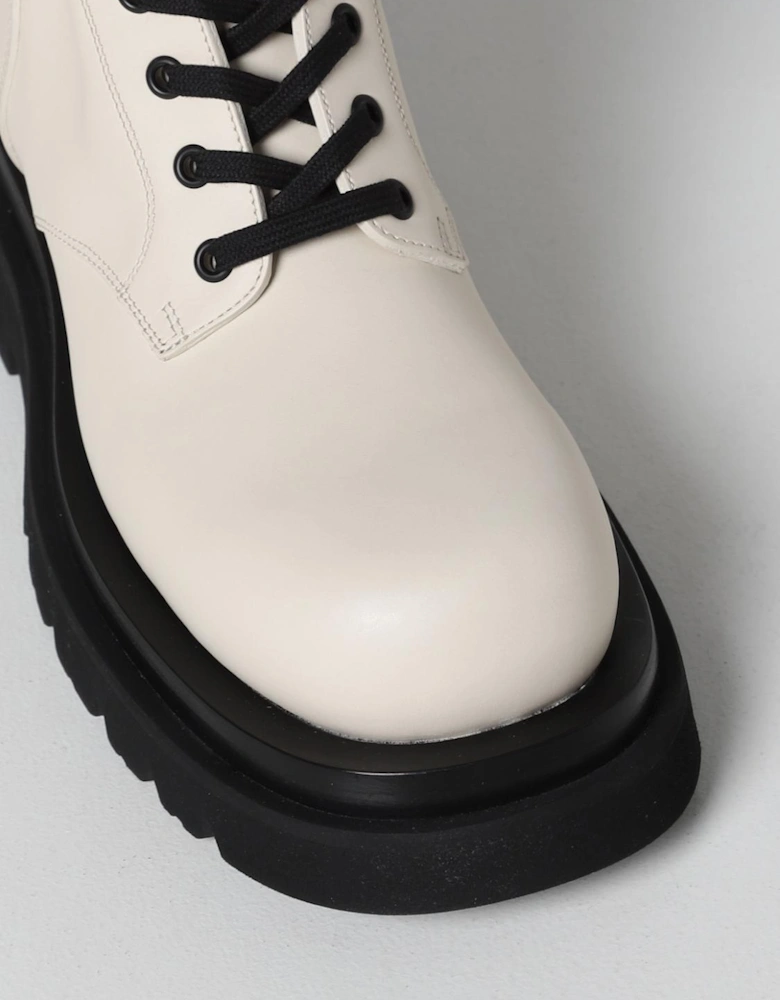 Leather Combat Boots Chunky Sole