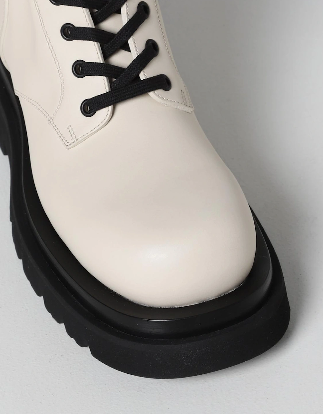Leather Combat Boots Chunky Sole