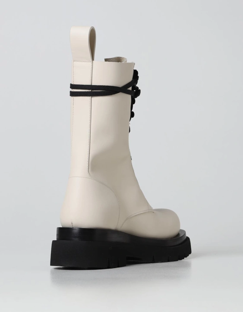 Leather Combat Boots Chunky Sole