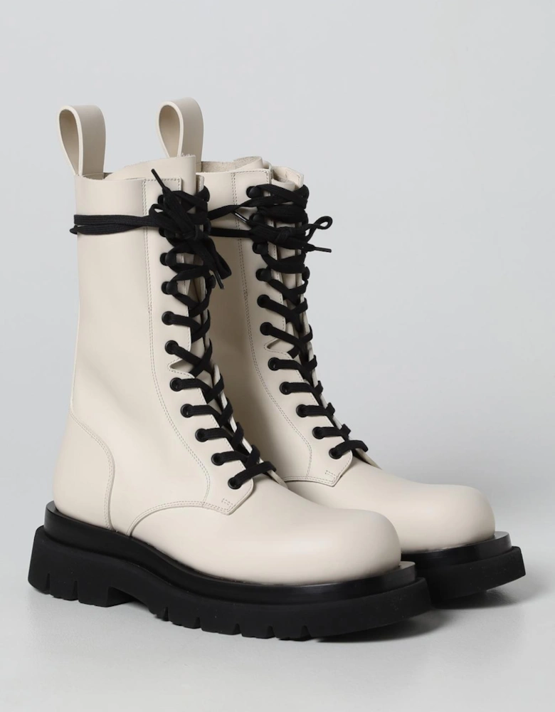 Leather Combat Boots Chunky Sole