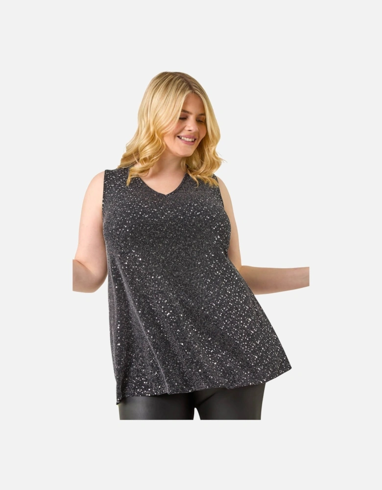 Curve Sparkle Vest Stretch Top