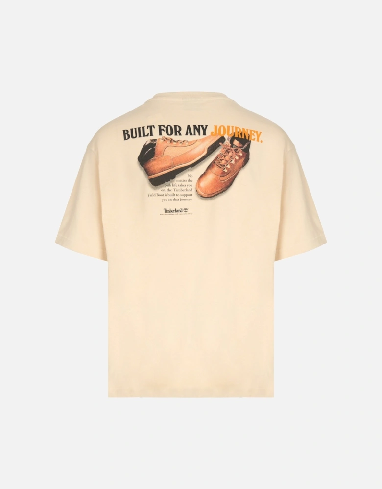 Graphic Cotton T-shirt Beige