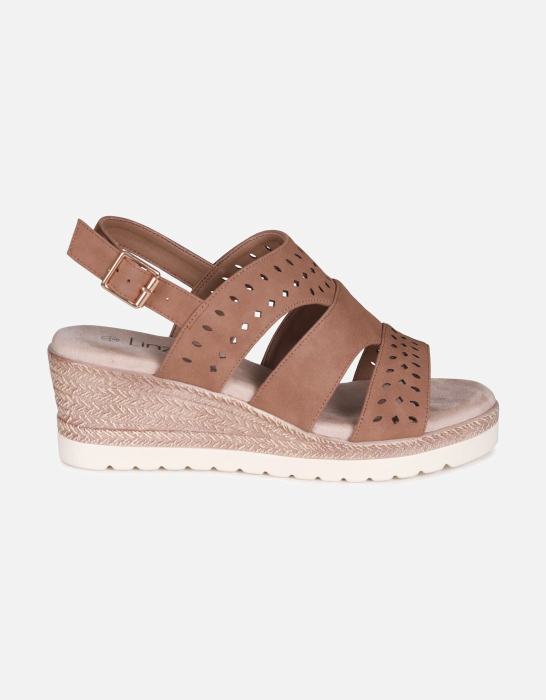 Caryn Mocha Faux Nubuck Slingback Wedge, 2 of 1