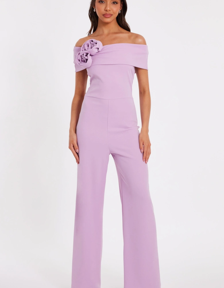 Lilac Floral Corsage Jumpsuit