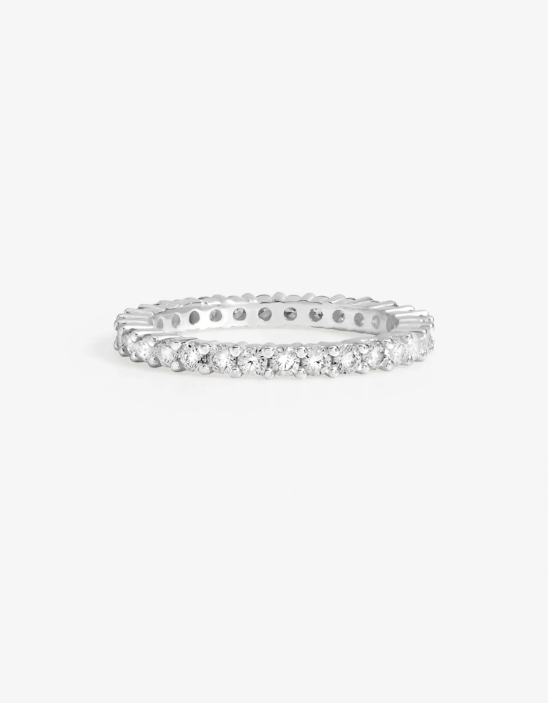 Sterling Silver 925 Cubic Zirconia Pave Eternity Ring