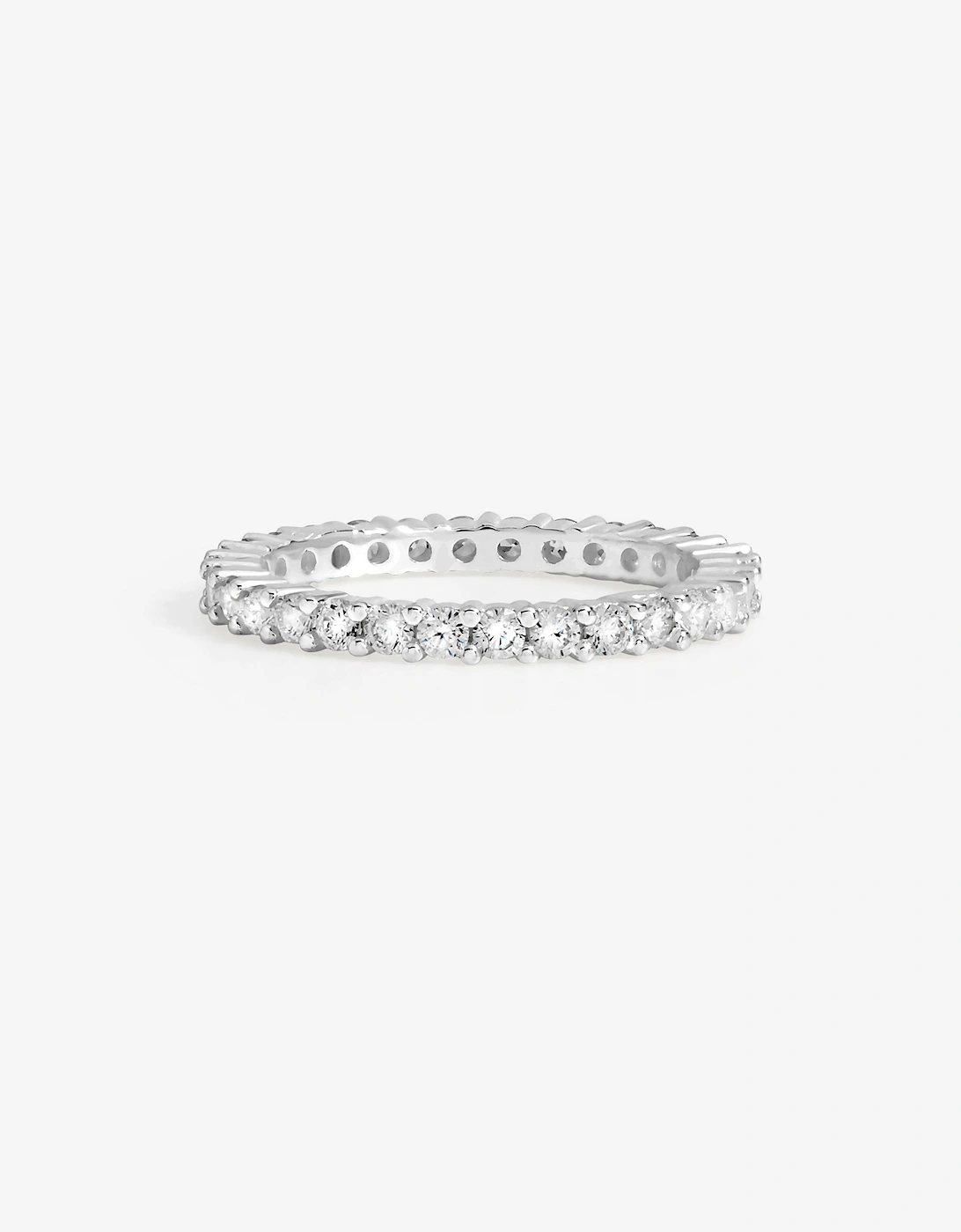 Sterling Silver 925 Cubic Zirconia Pave Eternity Ring, 2 of 1
