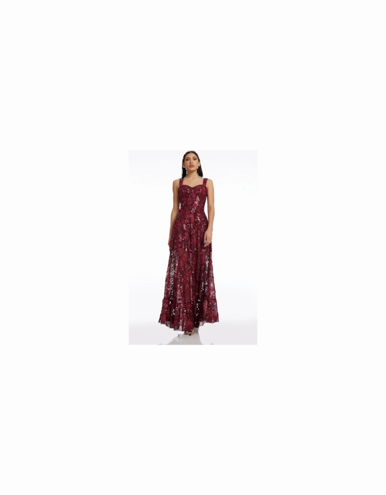 Anabel Fit And Flare Maxi Dress Floral