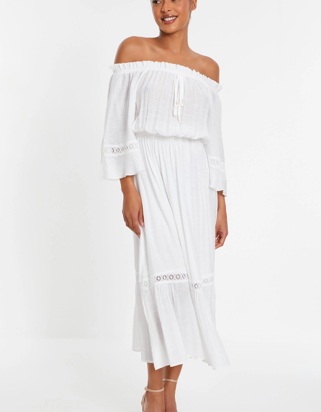 Green Bardot Crochet Midaxi Dress, 2 of 1