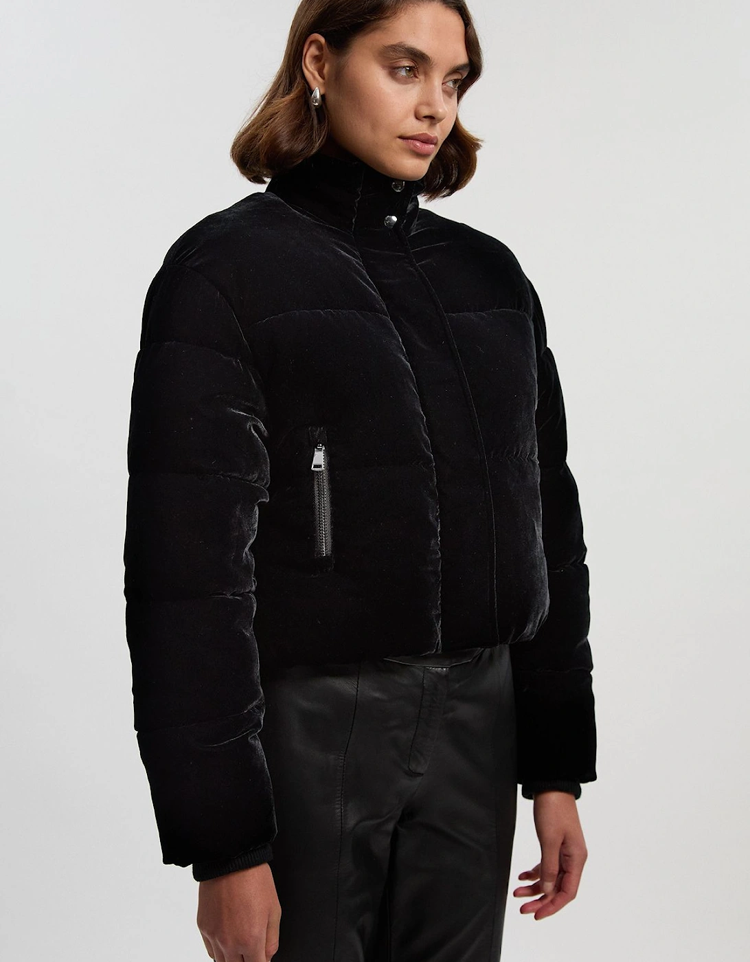 Padded Velvet Short Coat, 2 of 1