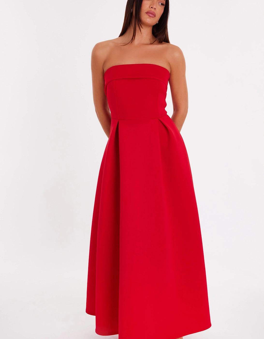Red Strapless A-Line Maxi Dress, 2 of 1