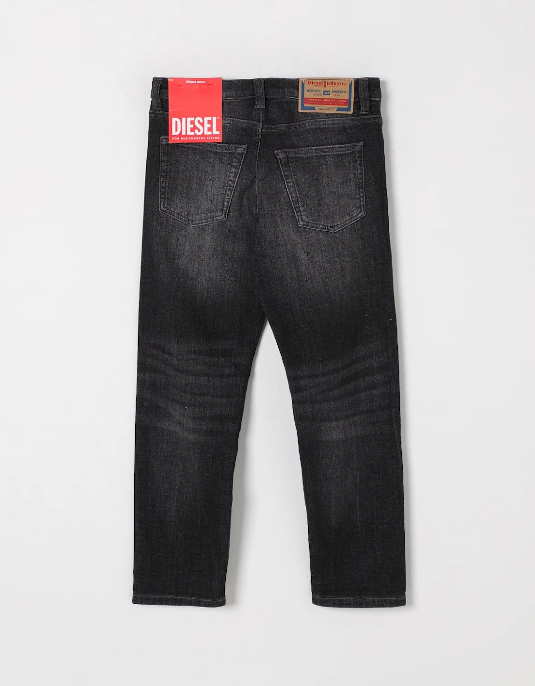 Ripped Detail Straight Leg Jeans