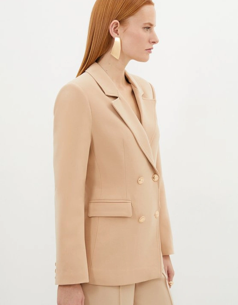 Compact Stretch Essential Tailored Doubled Breasted Blazer