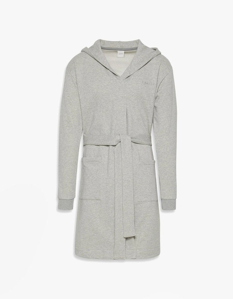 HOODED ROBE Mens Bathrobes Grey Heather