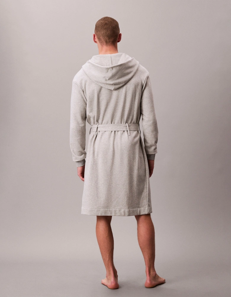HOODED ROBE Mens Bathrobes Grey Heather