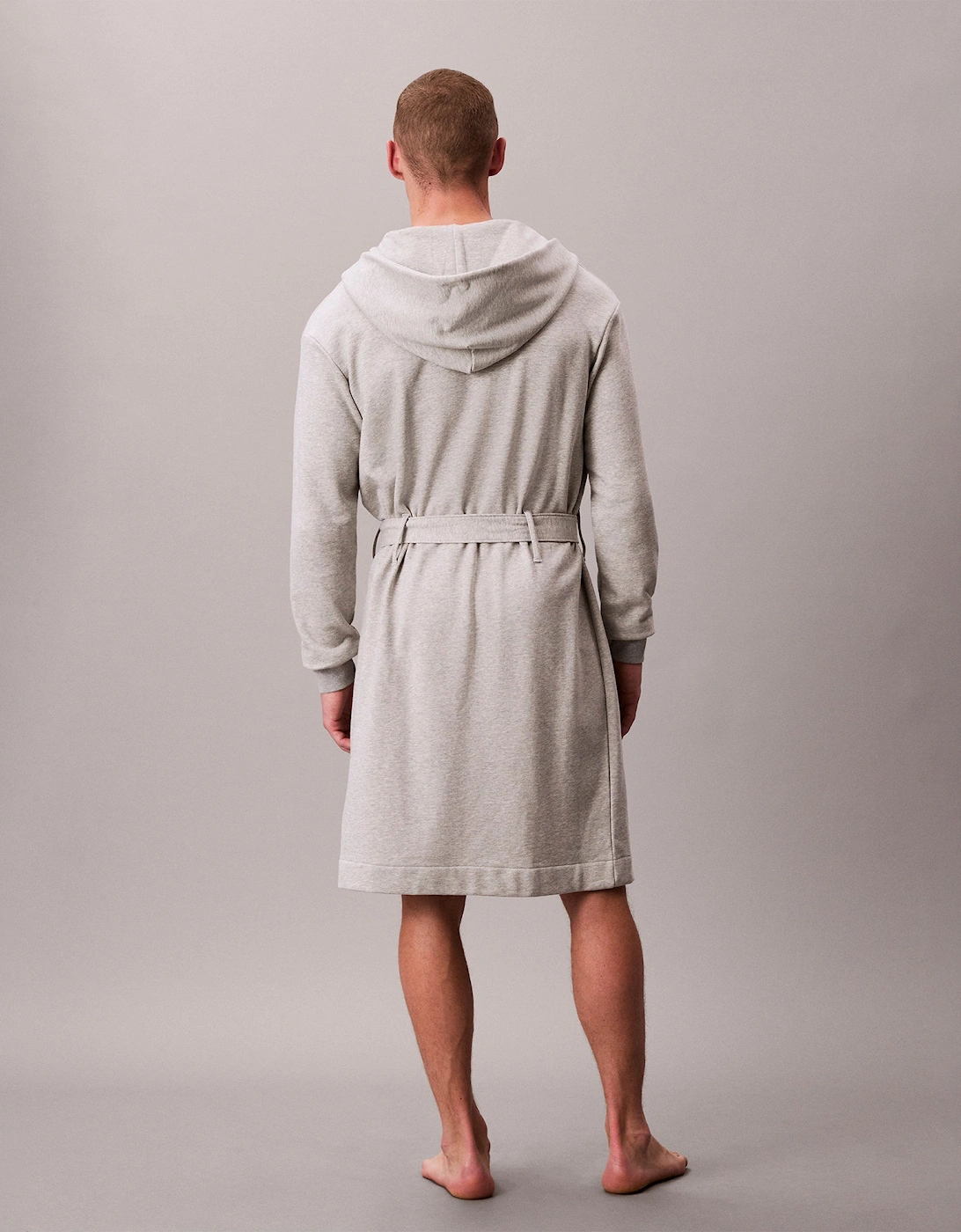 HOODED ROBE Mens Bathrobes Grey Heather