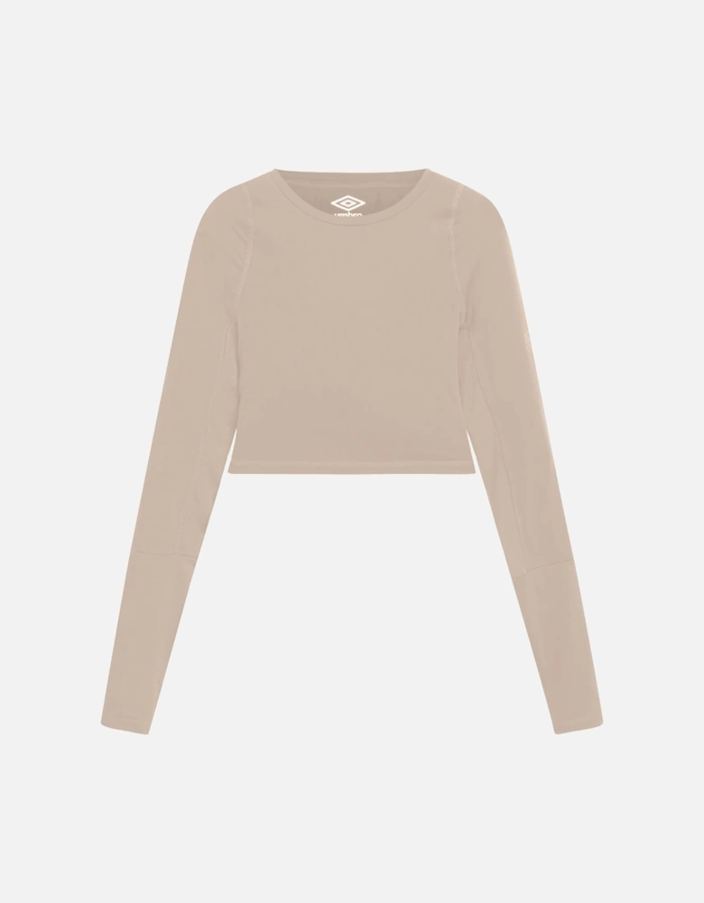 Womens/Ladies Pro Long-Sleeved Training Crop Top