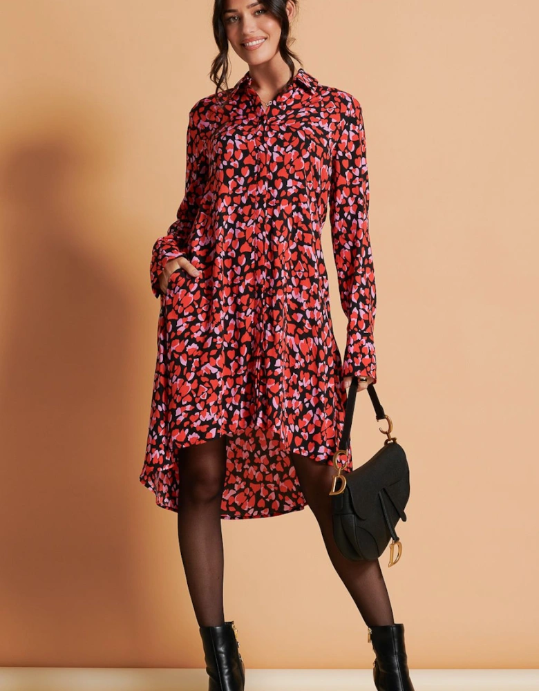 Oversized Dipped Hem Shirt Dress