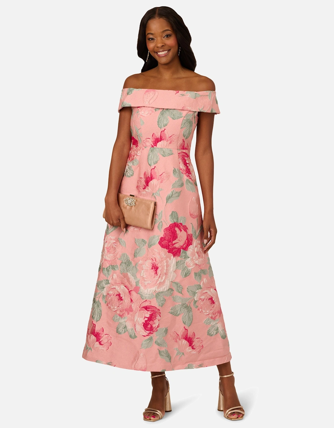 Off Shoulder Jacquard Dress, 2 of 1