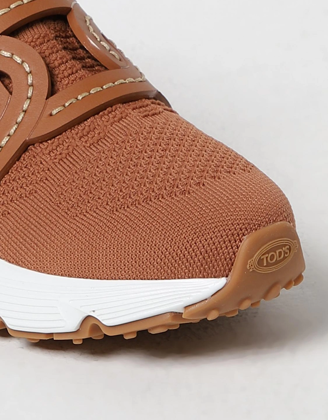 SlipOn Knit Sneaker Leather Detail